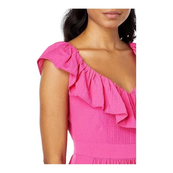 Calvin Klein Sleeveless Ruffled V-Neck Tiered A-Line Dress Size 2 - Picture 3 of 9